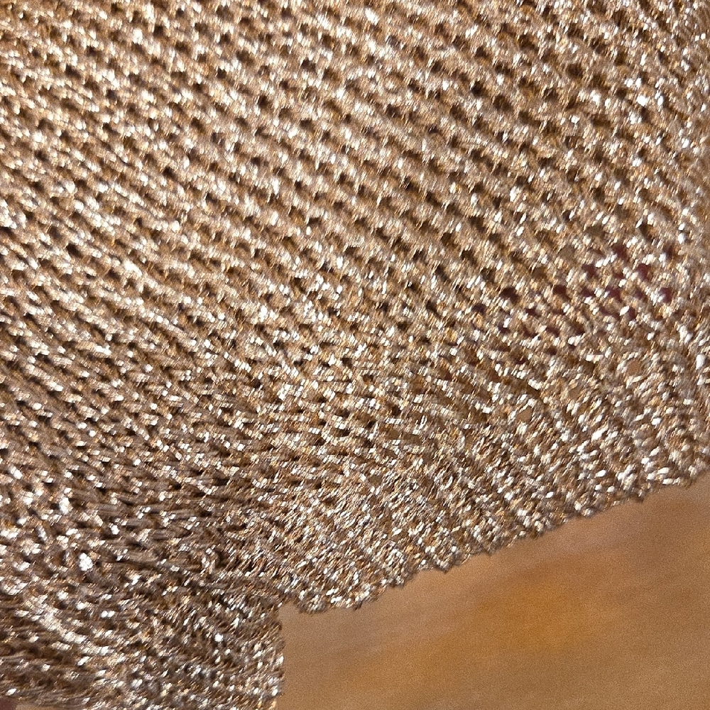 Topshop Rose Gold Metallic Knit Tank Top Festival Party Cami Size 4 - Picture 3 of 4